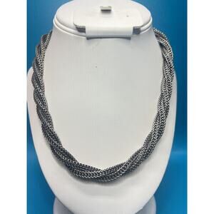 VTG BA Suarti Sterling Silver 925 Byzantine Multi Strands Link Chain Necklace